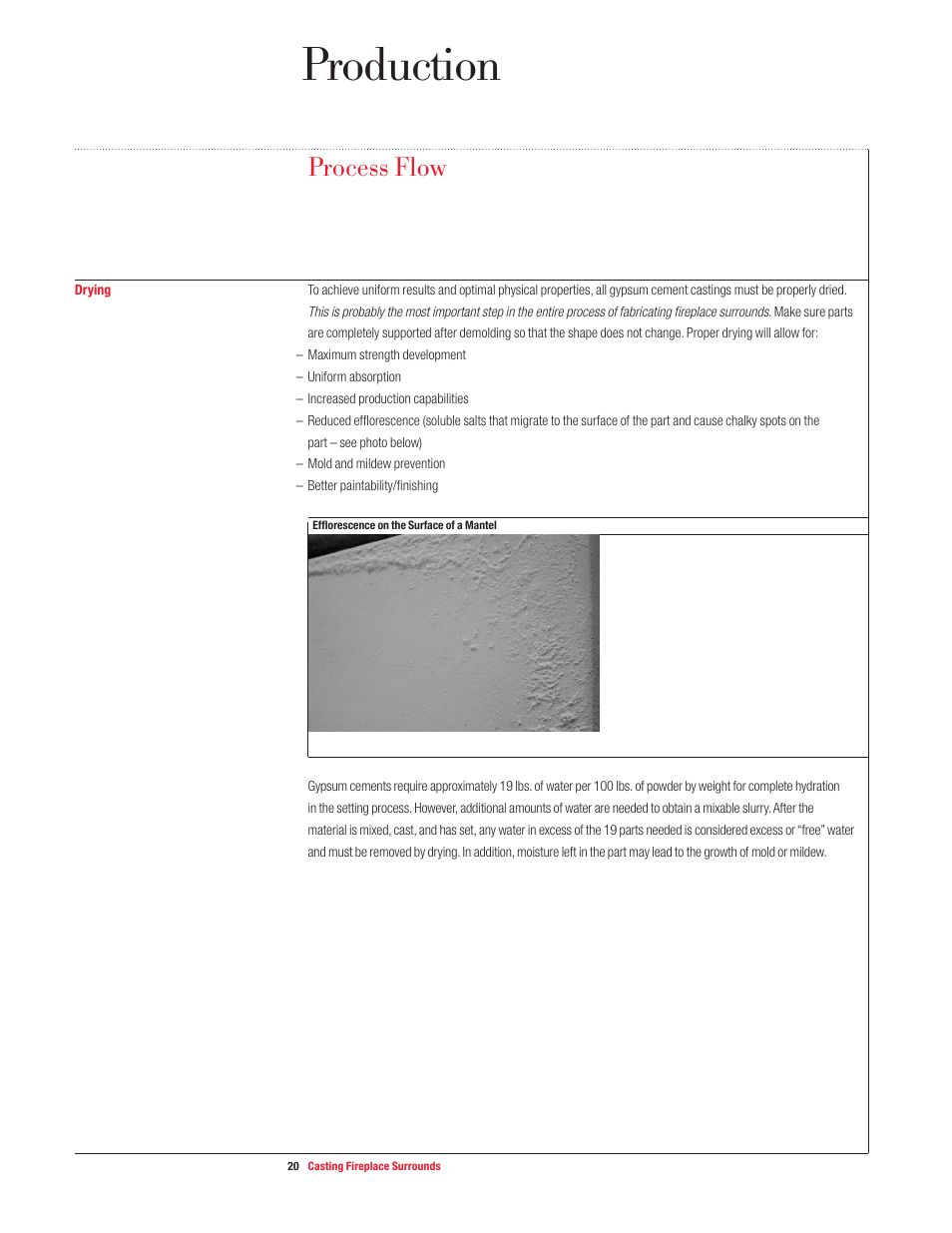 Production, Process flow | USG Casting Fireplace Surrounds User Manual | Page 20 / 32