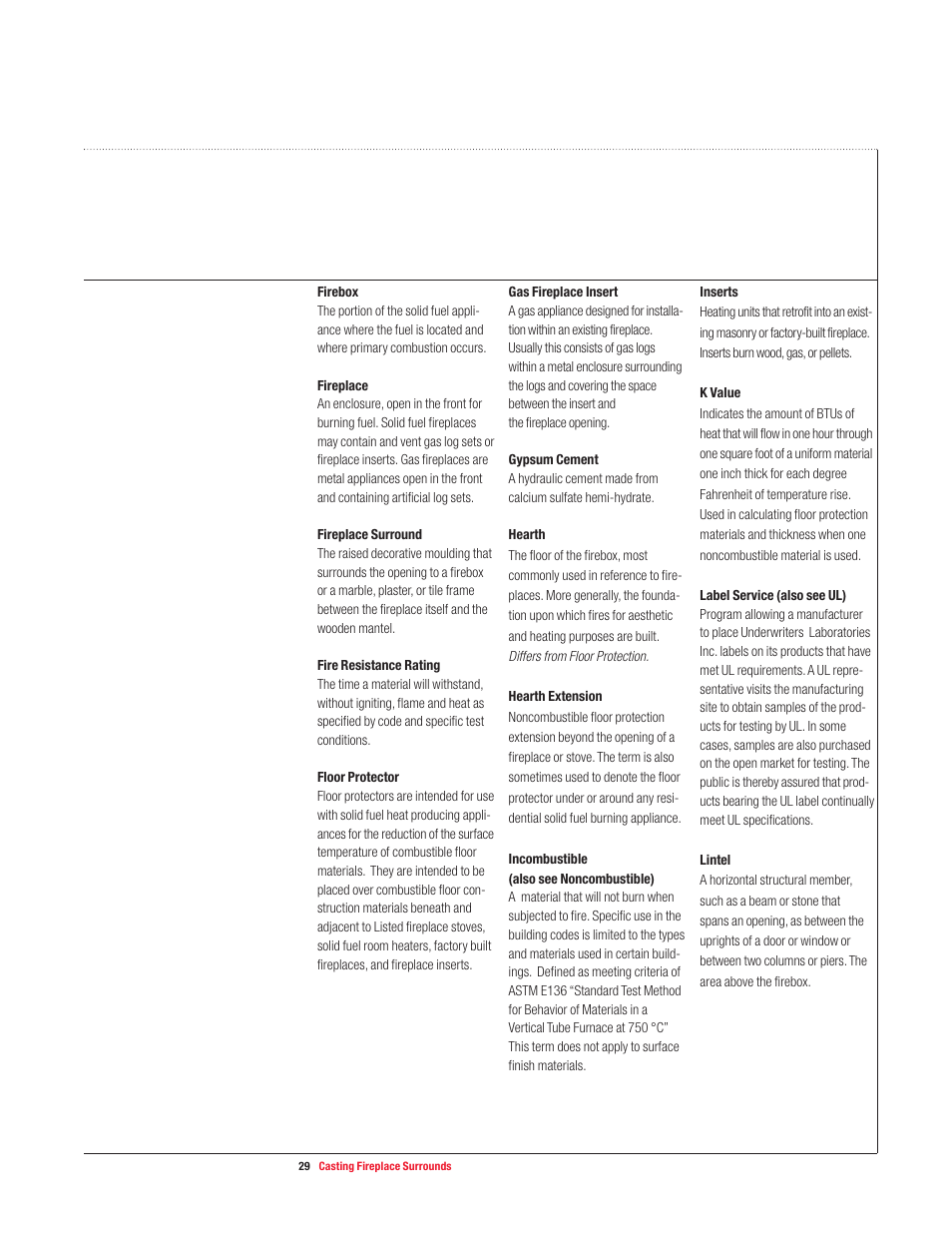 USG Casting Fireplace Surrounds User Manual | Page 29 / 32