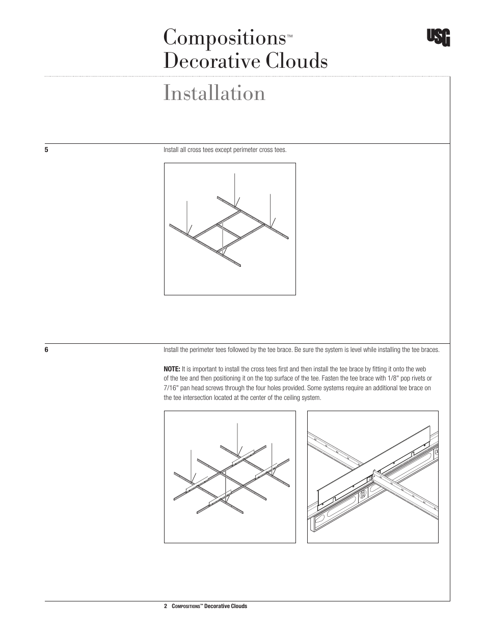 Compositions, Decorative clouds installation | USG Compositions Decorative Clouds User Manual | Page 3 / 8