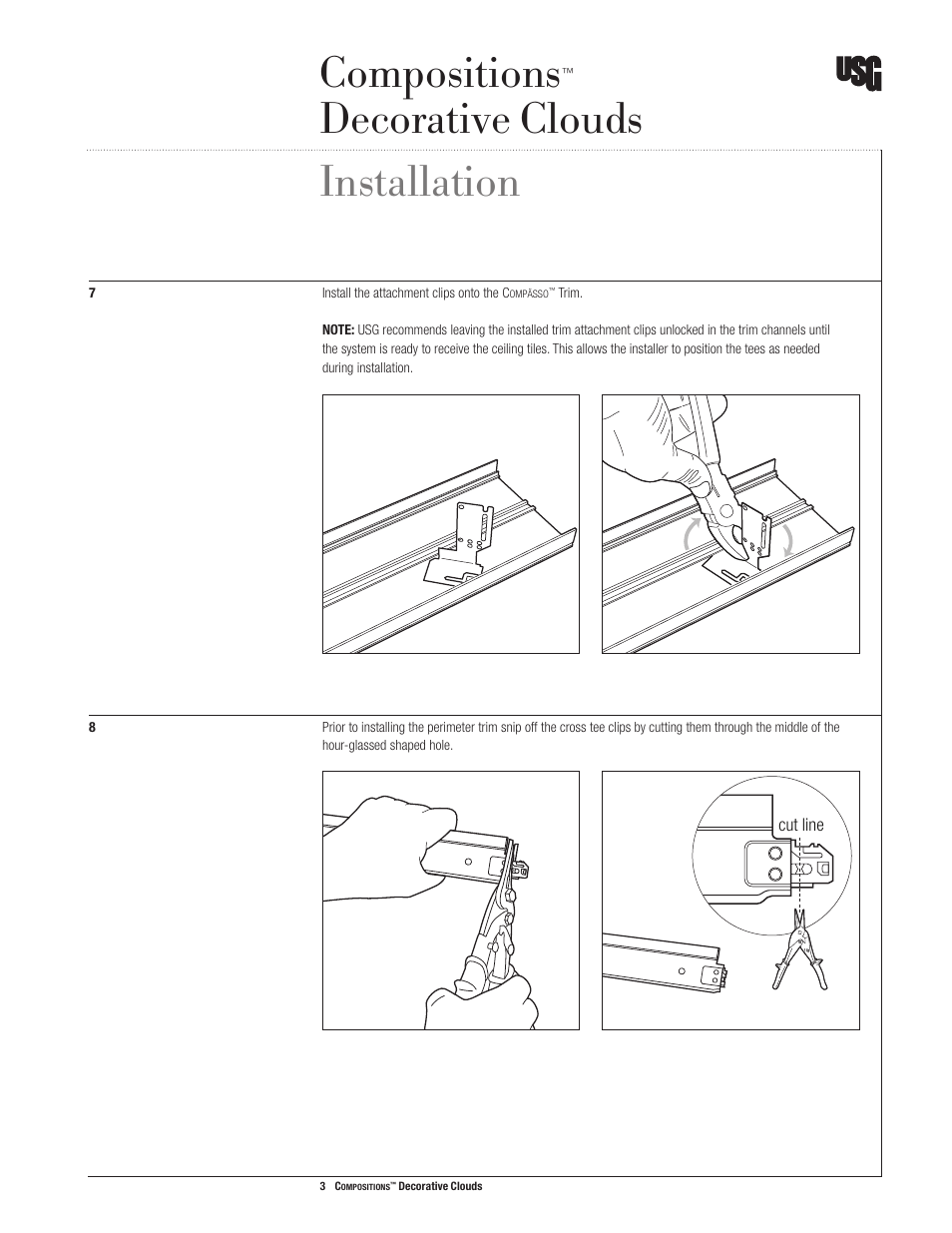 Compositions, Decorative clouds installation | USG Compositions Decorative Clouds User Manual | Page 4 / 8