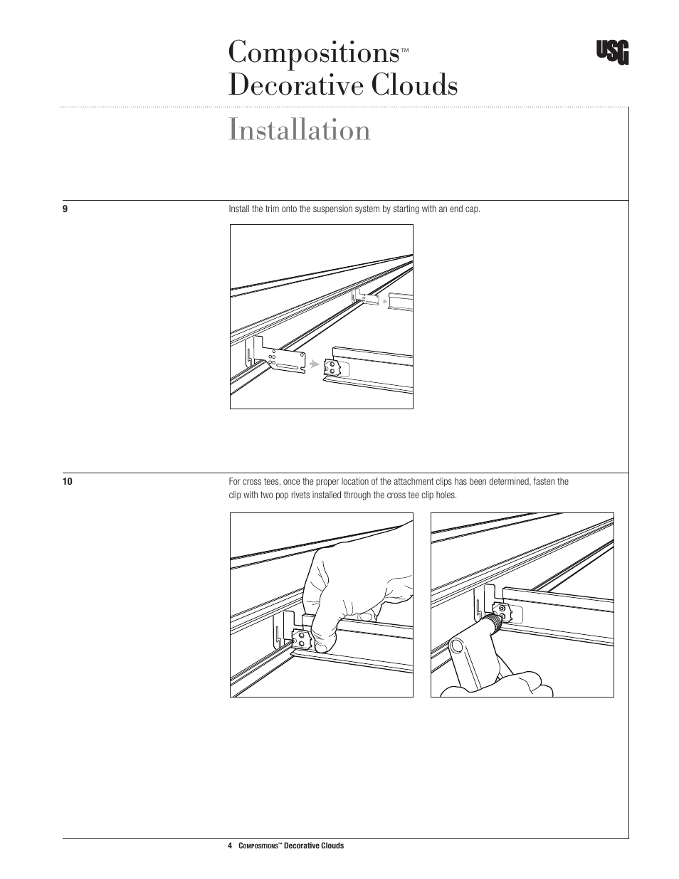 Compositions, Decorative clouds installation | USG Compositions Decorative Clouds User Manual | Page 5 / 8