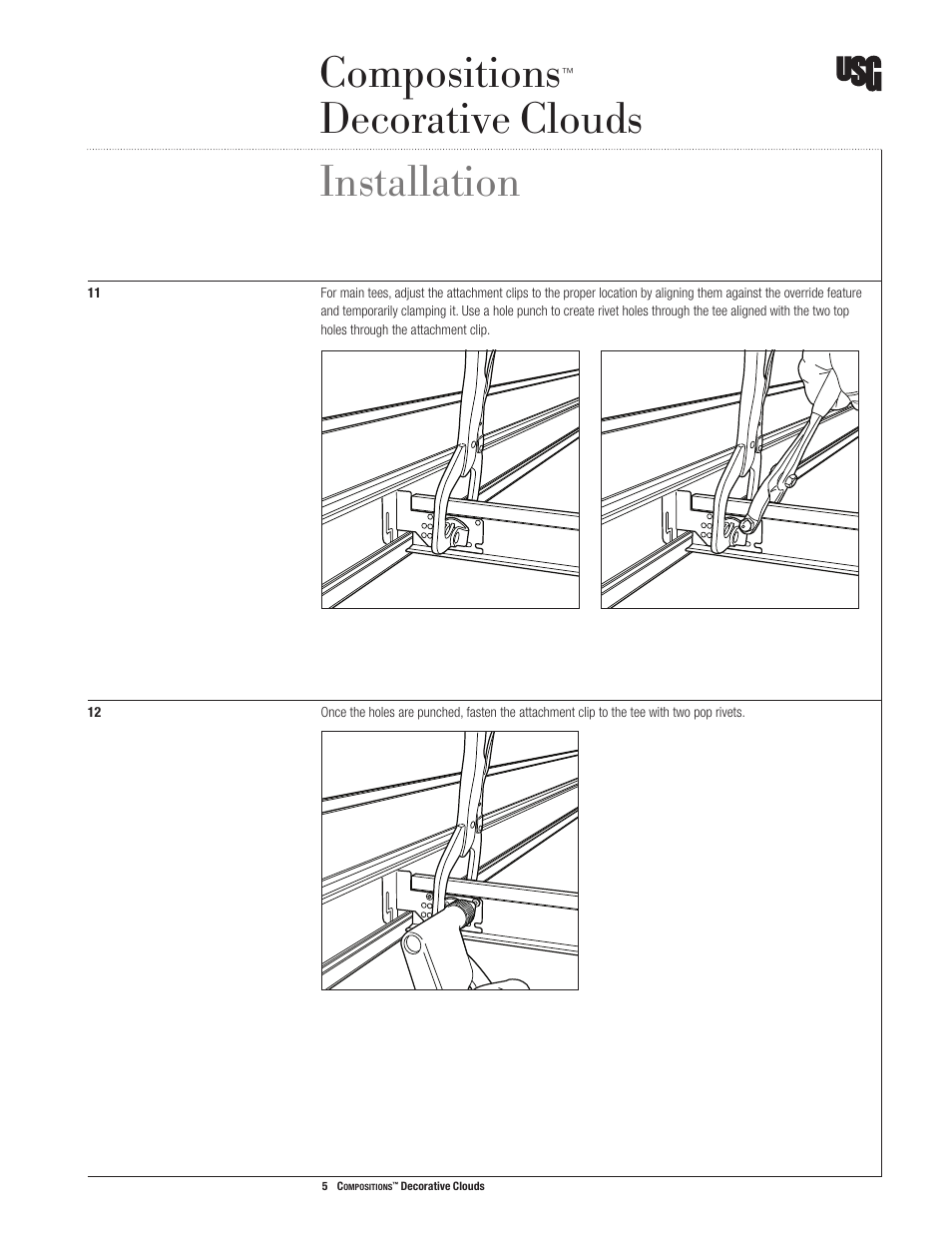 Compositions, Decorative clouds installation | USG Compositions Decorative Clouds User Manual | Page 6 / 8