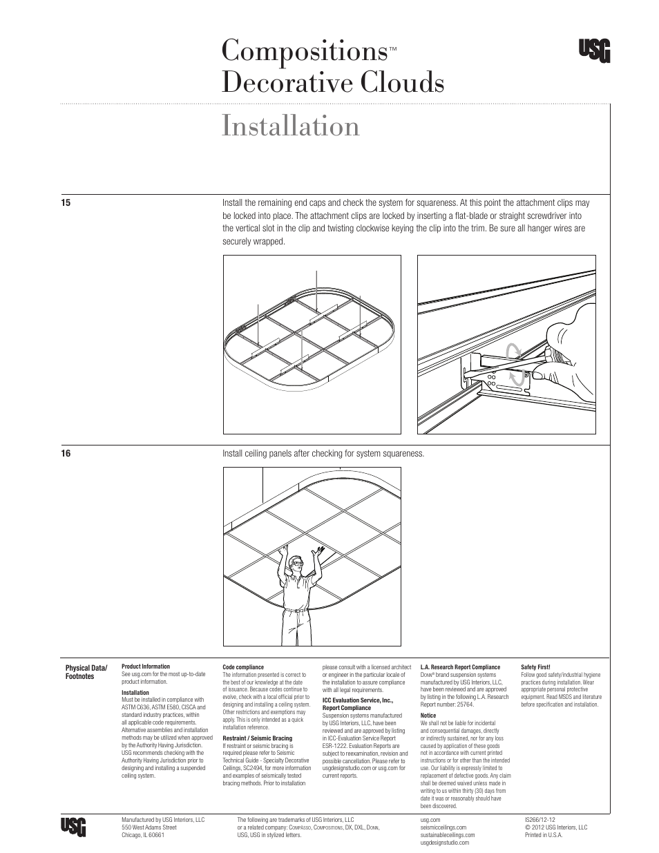 Compositions, Decorative clouds installation | USG Compositions Decorative Clouds User Manual | Page 8 / 8