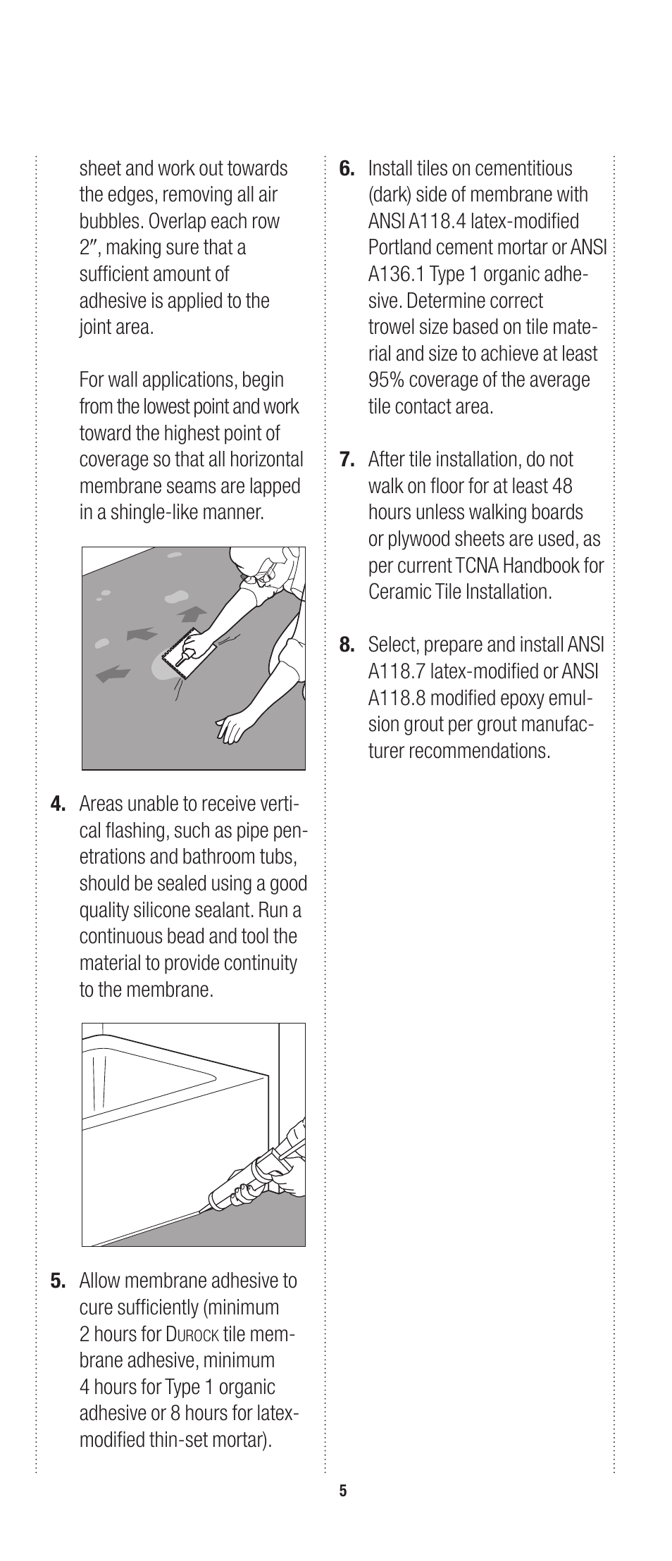 USG Durock Tile Membrane User Manual | Page 5 / 7