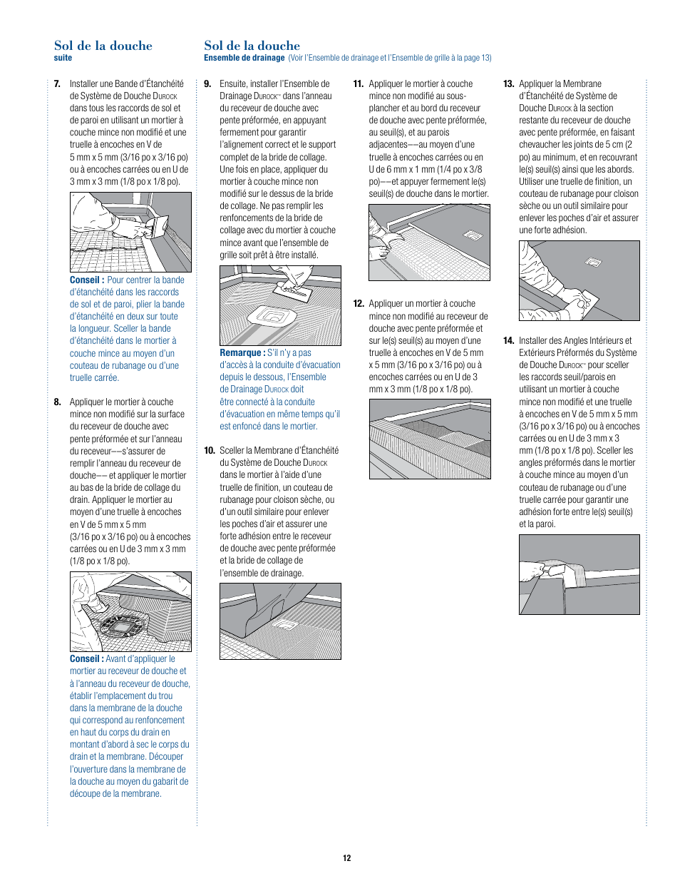 Sol de la douche | USG Durock Shower System User Manual | Page 13 / 16