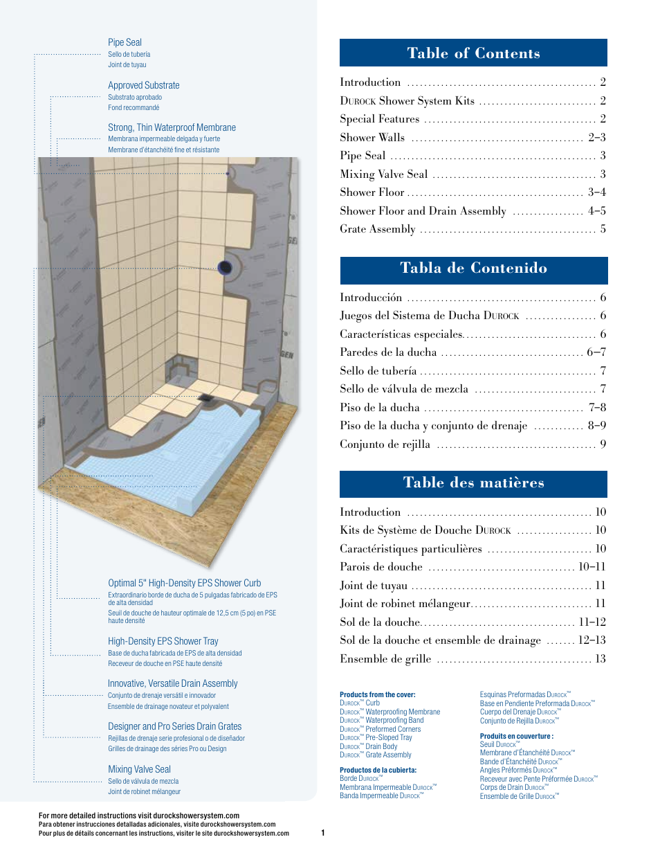 USG Durock Shower System User Manual | Page 2 / 16