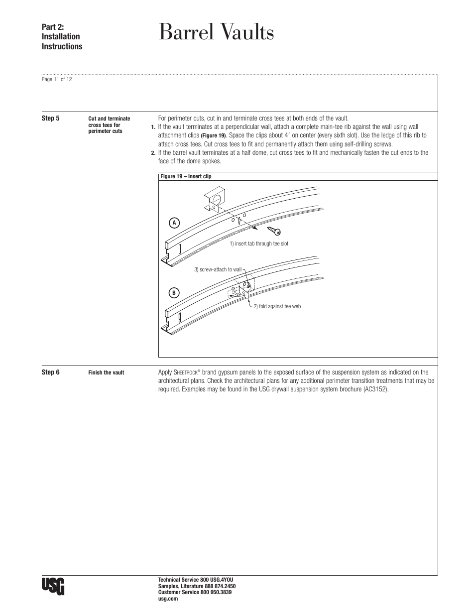 Barrel vaults, Part 2: installation instructions | USG Domed Ceilings and Barrel Vaults User Manual | Page 11 / 12