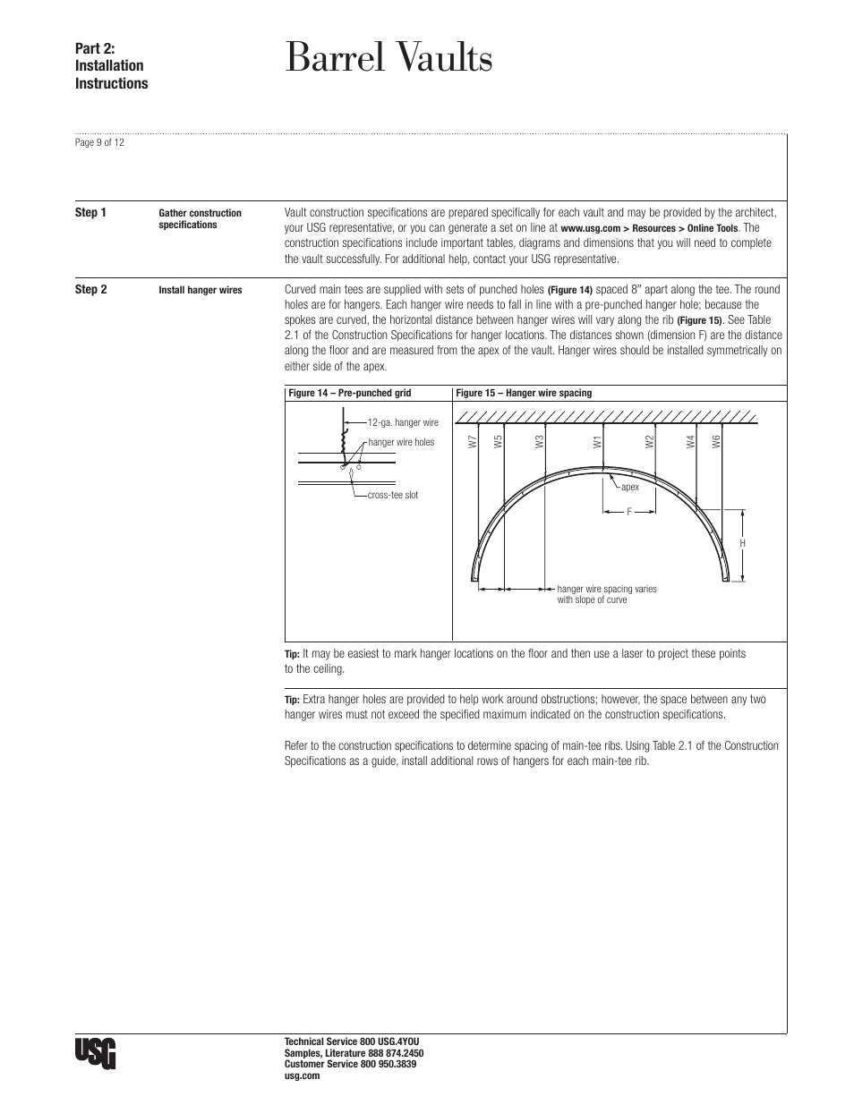 Barrel vaults, Part 2: installation instructions | USG Domed Ceilings and Barrel Vaults User Manual | Page 9 / 12