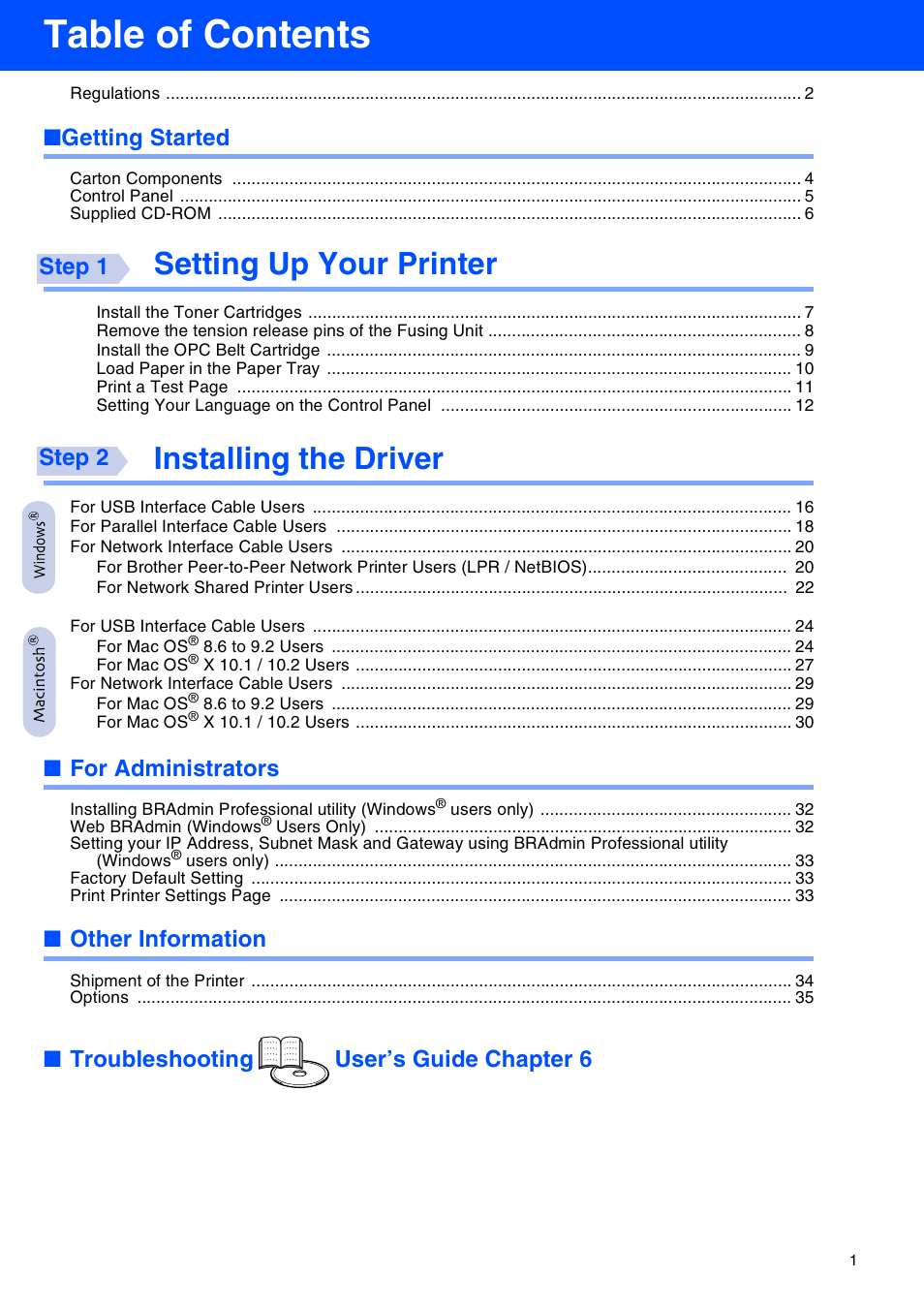 Brother HL-2700CN Series User Manual | Page 3 / 36