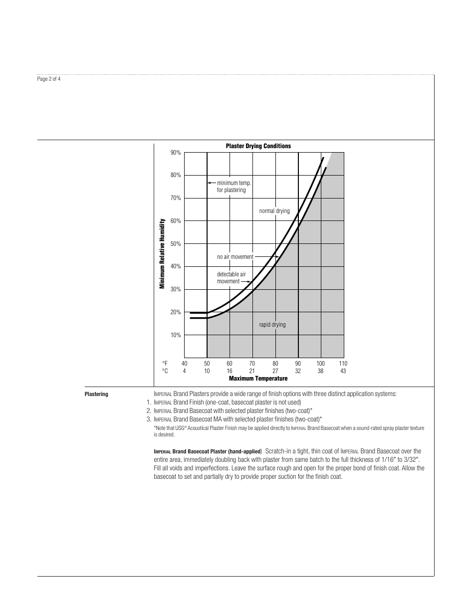 USG IMPERIAL Basecoat Plaster User Manual | Page 2 / 4