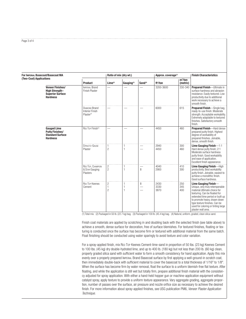 USG IMPERIAL Basecoat Plaster User Manual | Page 3 / 4