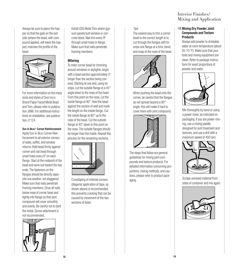 Interior finishes/ mixing and application | USG Manufactured Housing Handbook User Manual | Page 10 / 29