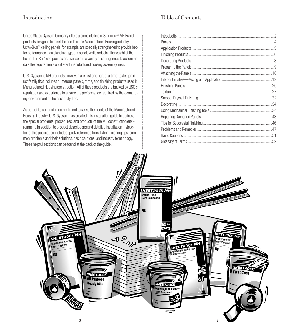 Introduction table of contents | USG Manufactured Housing Handbook User Manual | Page 2 / 29