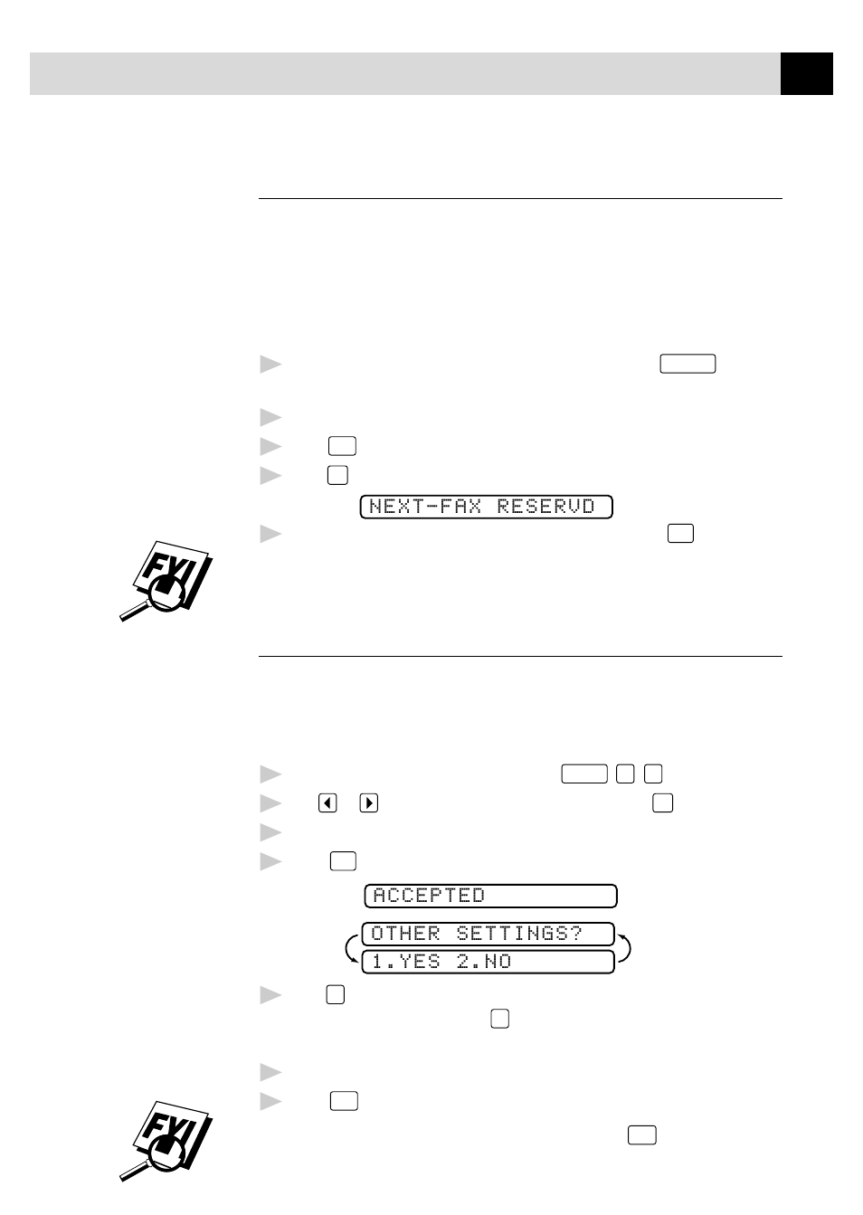 Next-fax reservation, Multiple resolution transmission | Brother FAX 770 User Manual | Page 69 / 165