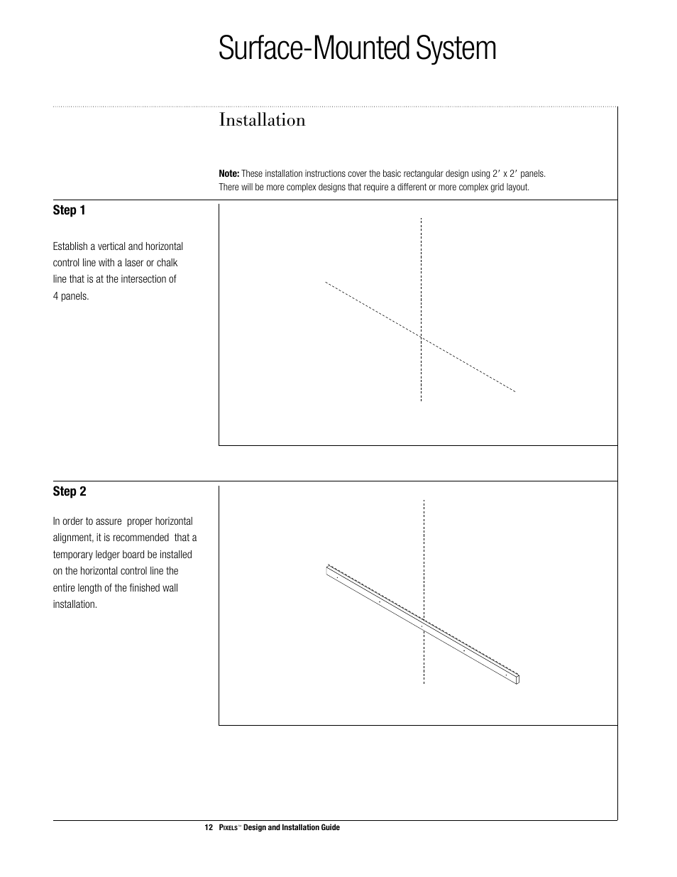 Surface-mounted system, Installation | USG Pixels Wall Mounted User Manual | Page 14 / 36