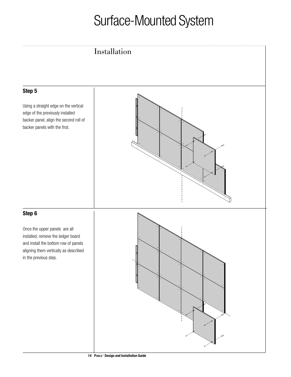 Surface-mounted system, Installation | USG Pixels Wall Mounted User Manual | Page 16 / 36