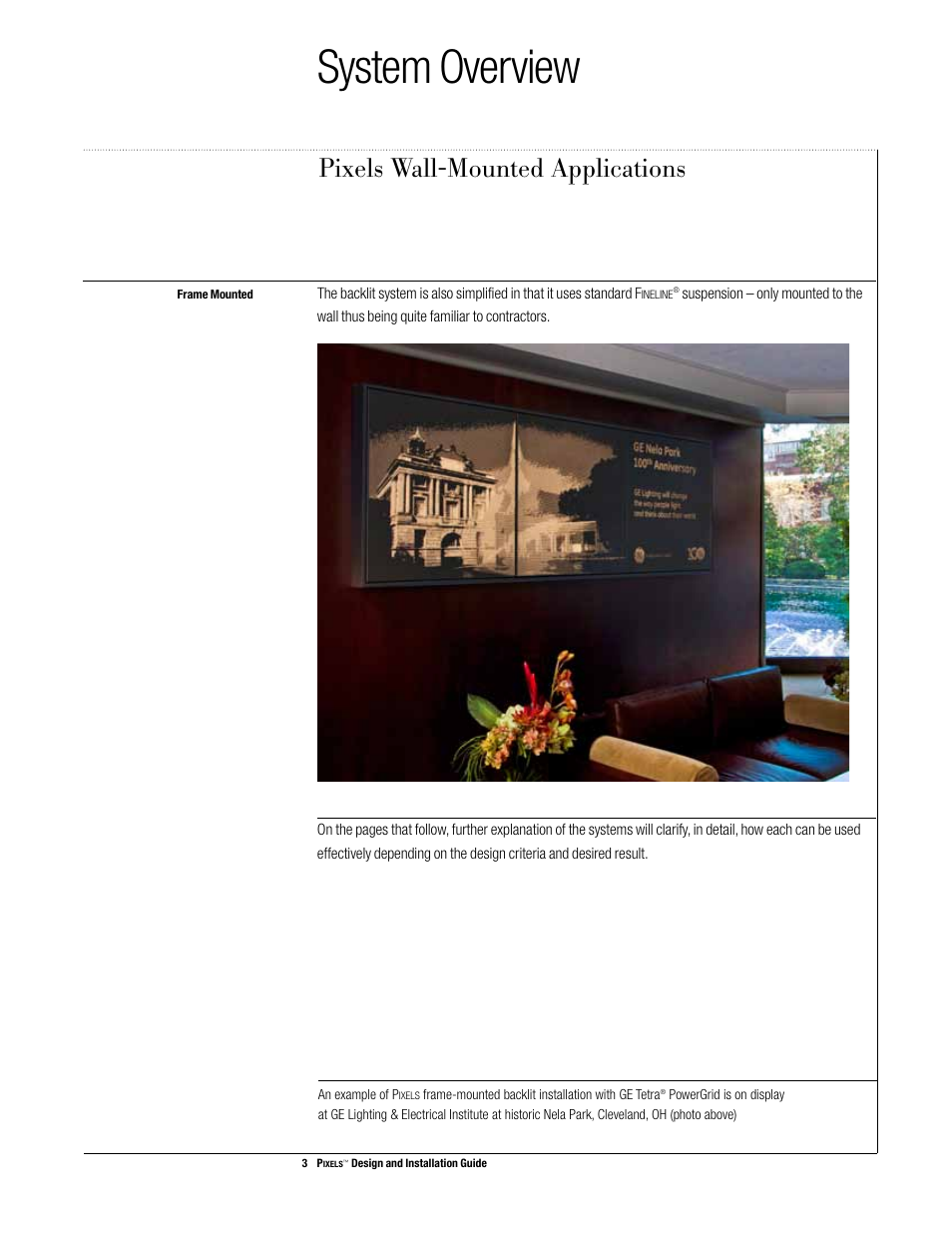 System overview, Pixels wall-mounted applications | USG Pixels Wall Mounted User Manual | Page 5 / 36