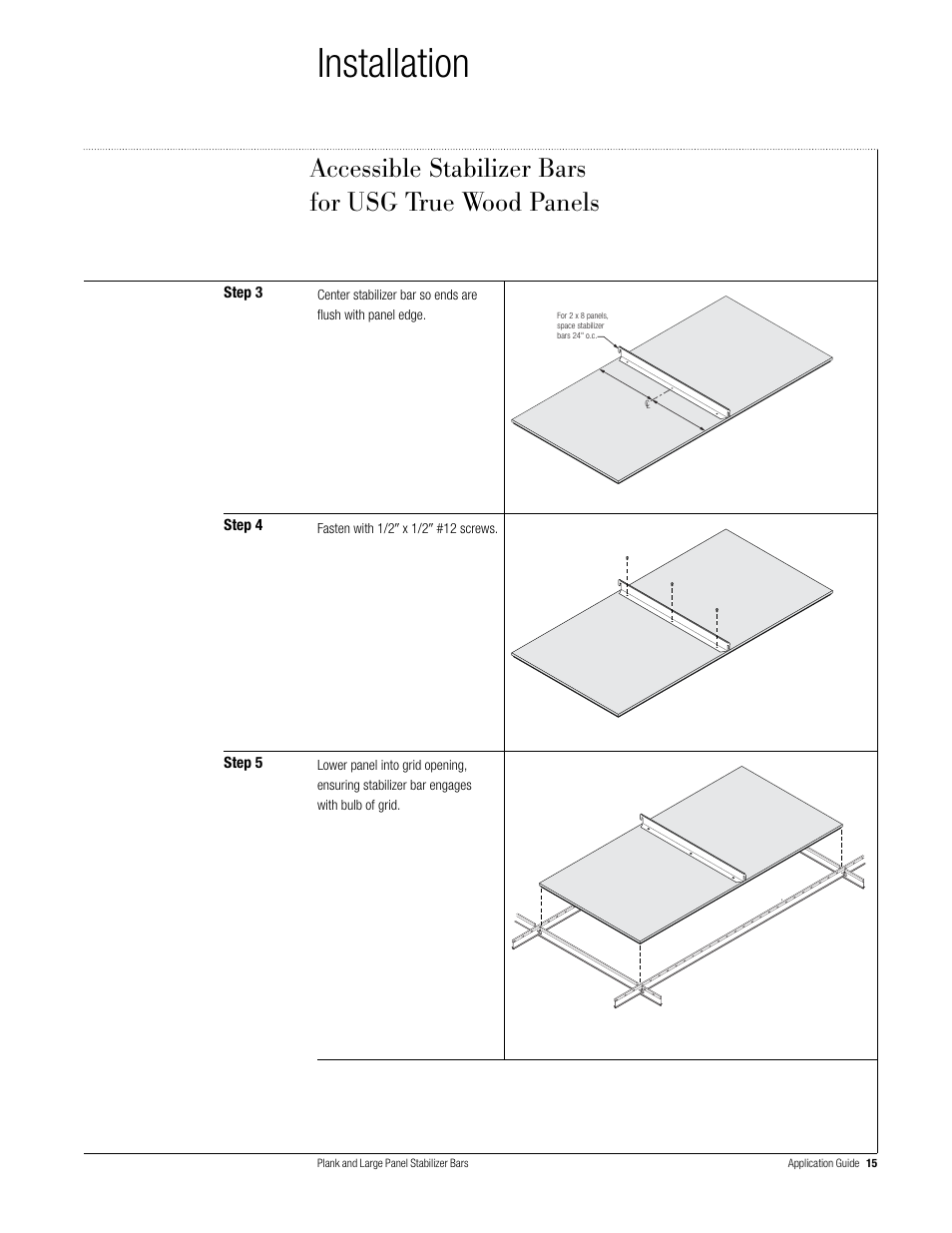 Installation | USG Plank and Large Panel Stabilizer Bars User Manual | Page 15 / 16