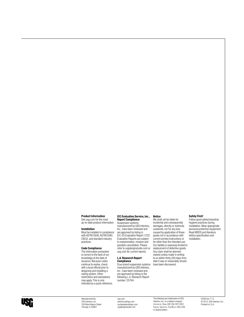 USG Plank and Large Panel Stabilizer Bars User Manual | Page 16 / 16