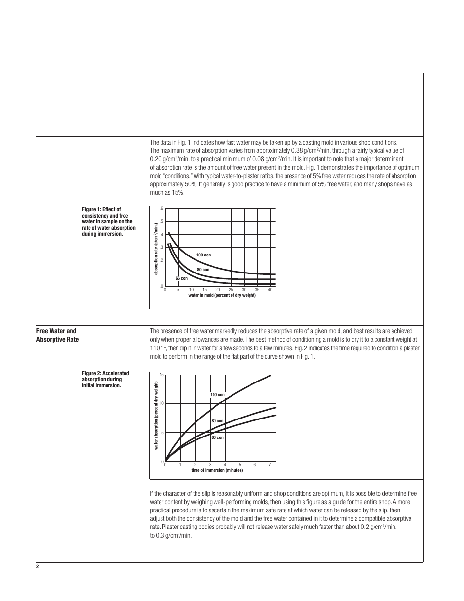 Min. through a fairly typical value of 0.20 g/cm, Min. to a practical minimum of 0.08 g/cm, Min. to 0.3 g/cm | USG Plasters and Gypsum Cements for the Ceramic Industry User Manual | Page 2 / 6