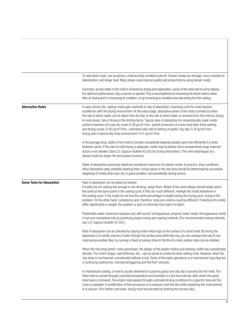 USG Plasters and Gypsum Cements for the Ceramic Industry User Manual | Page 3 / 6