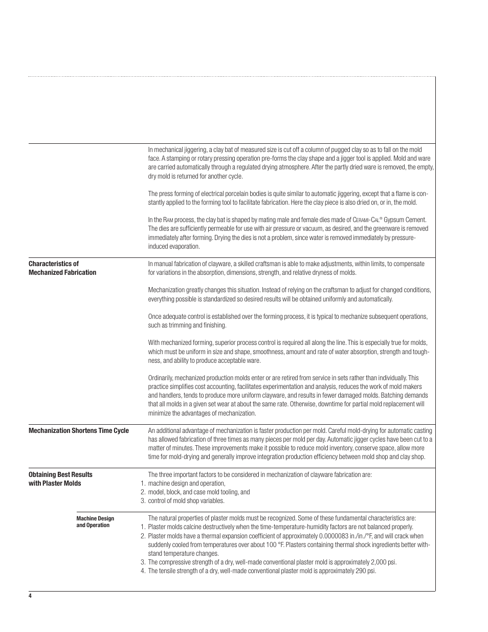 USG Plasters and Gypsum Cements for the Ceramic Industry User Manual | Page 4 / 6