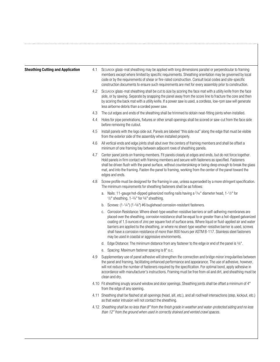 USG Securock Glass-Mat Sheathing User Manual | Page 3 / 4