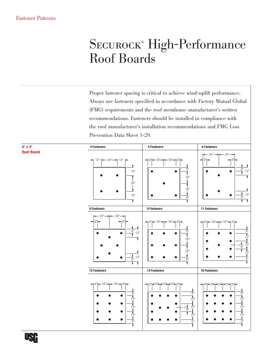 USG Securock High-Performance Roof Boards User Manual | 2 pages