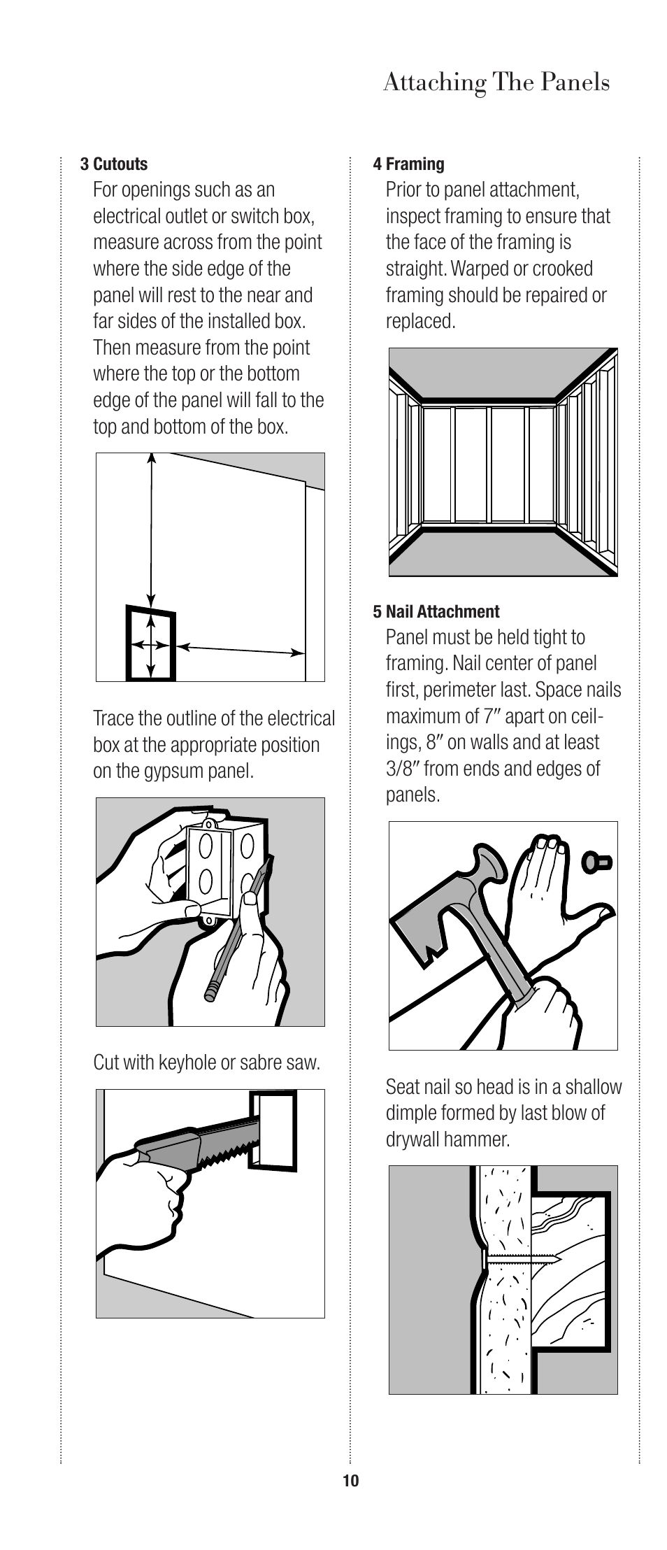 Attaching the panels | USG SHEETROCK Gypsum Panels User Manual | Page 10 / 26