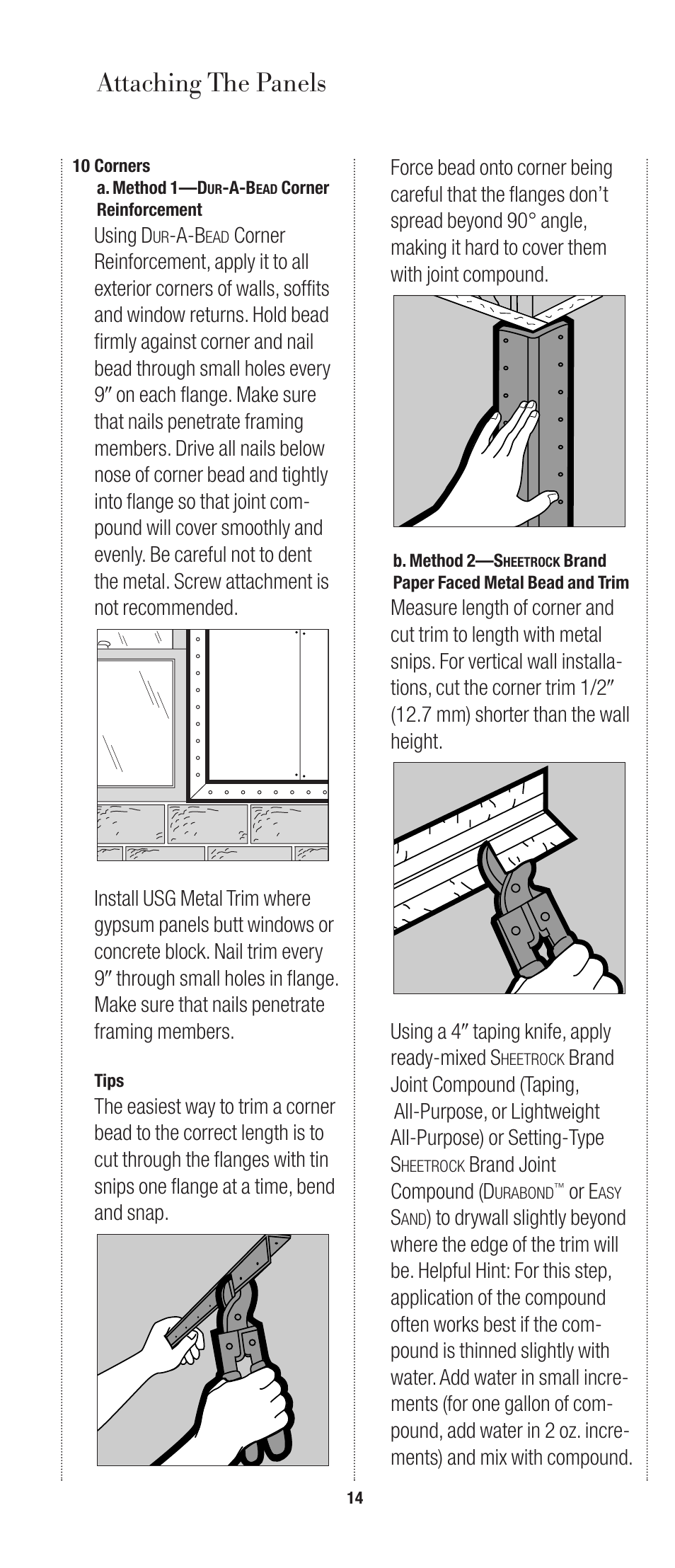 Attaching the panels | USG SHEETROCK Gypsum Panels User Manual | Page 14 / 26