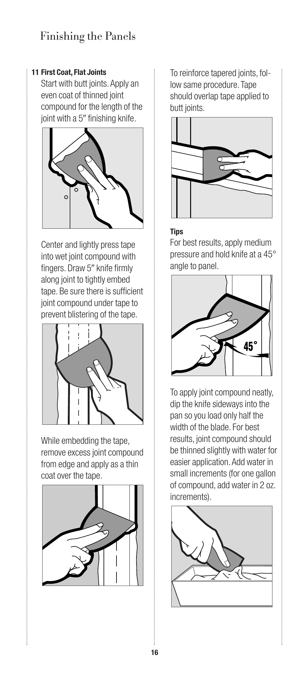 Finishing the panels | USG SHEETROCK Gypsum Panels User Manual | Page 16 / 26