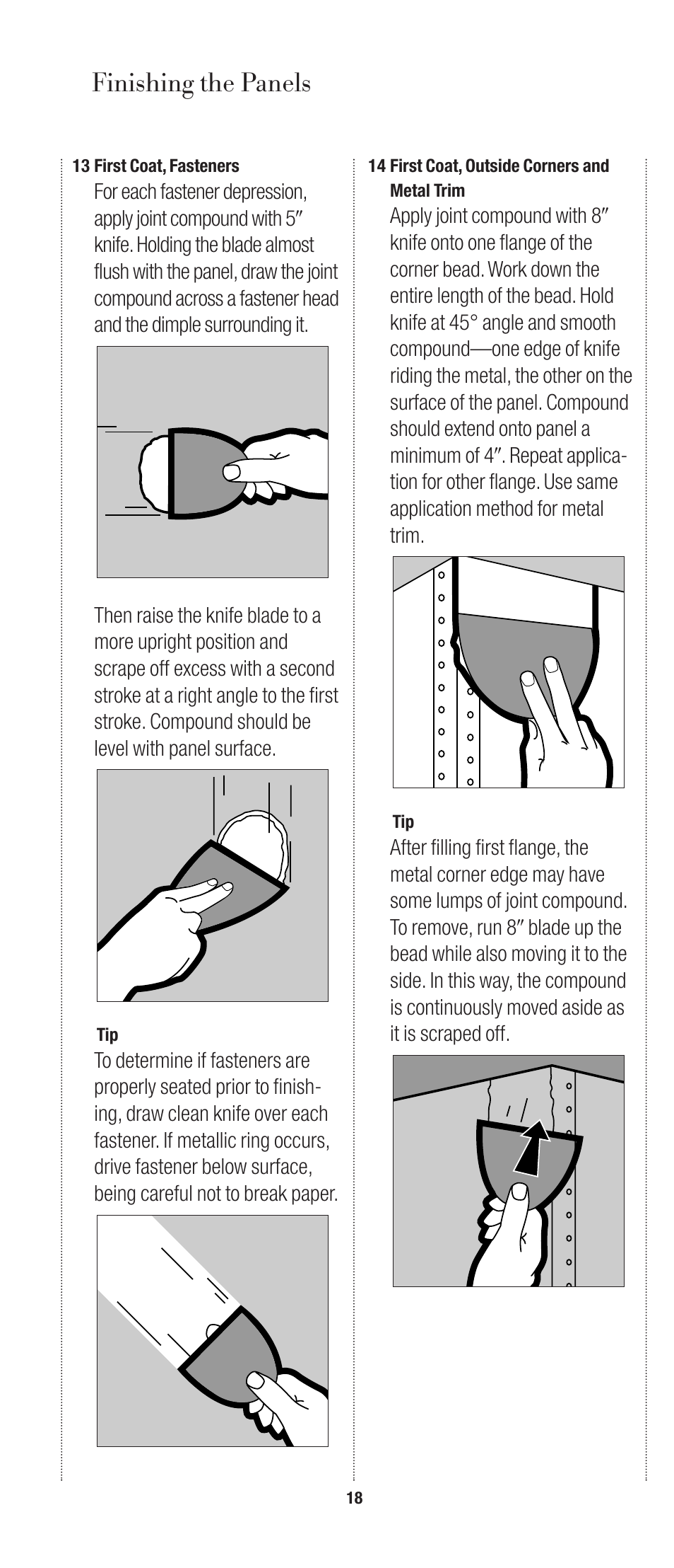 Finishing the panels | USG SHEETROCK Gypsum Panels User Manual | Page 18 / 26