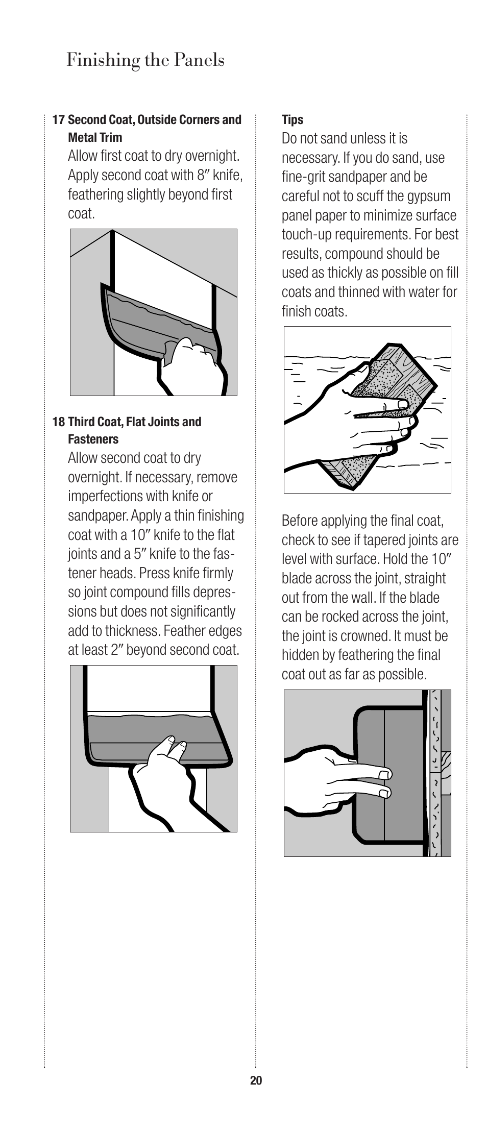 Finishing the panels | USG SHEETROCK Gypsum Panels User Manual | Page 20 / 26