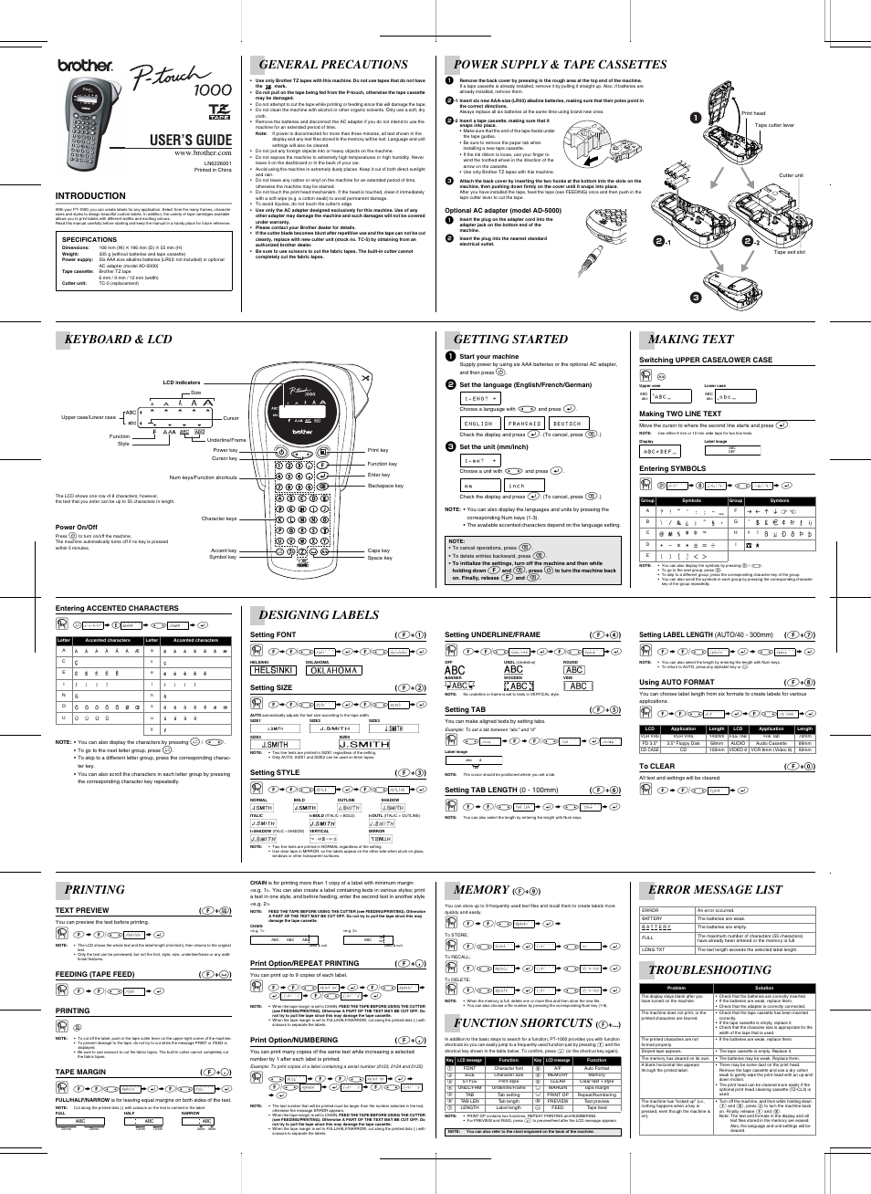 Brother DCP 1000 User Manual | 1 page