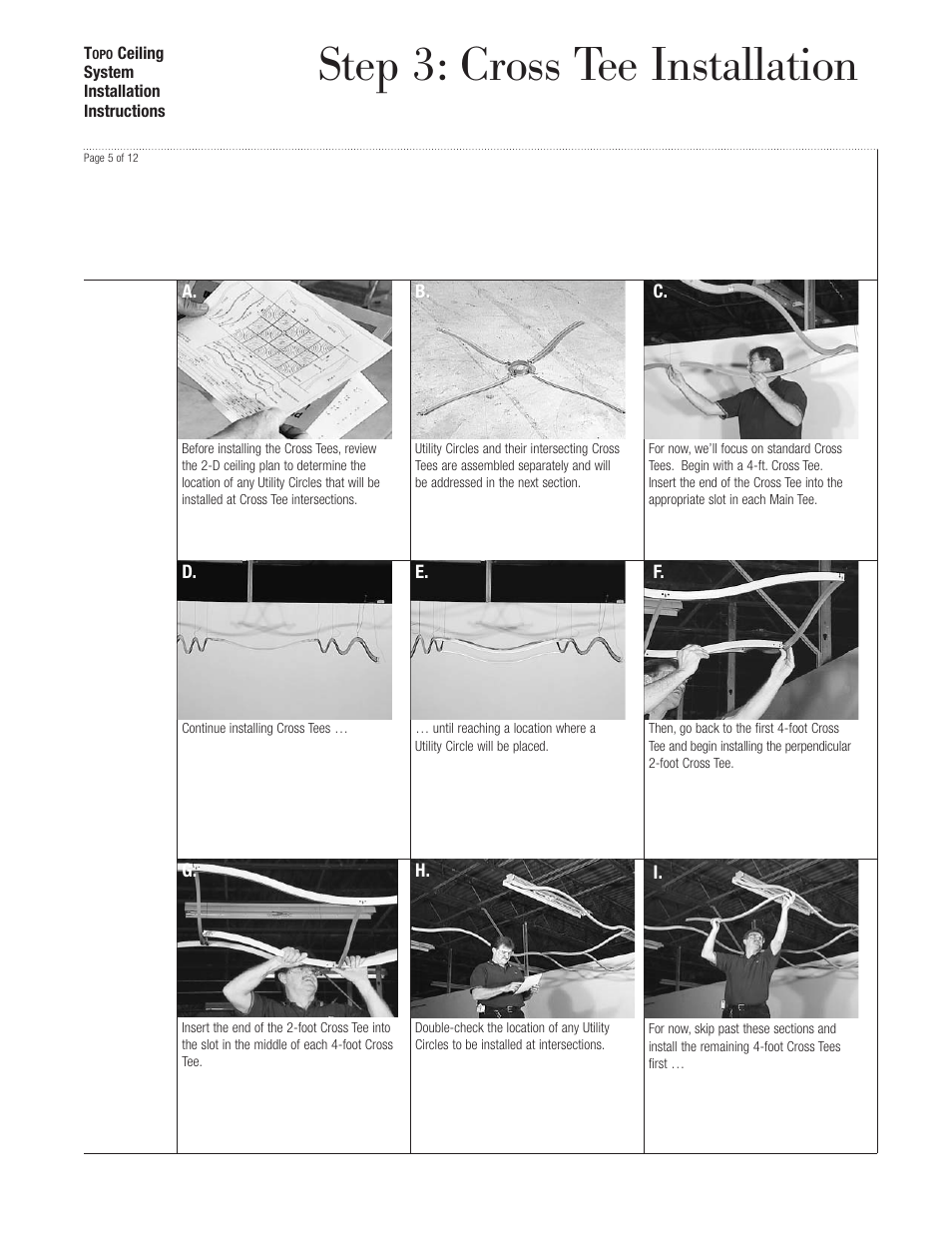 Step 3: cross tee installation | USG Topo Ceiling System User Manual | Page 5 / 11