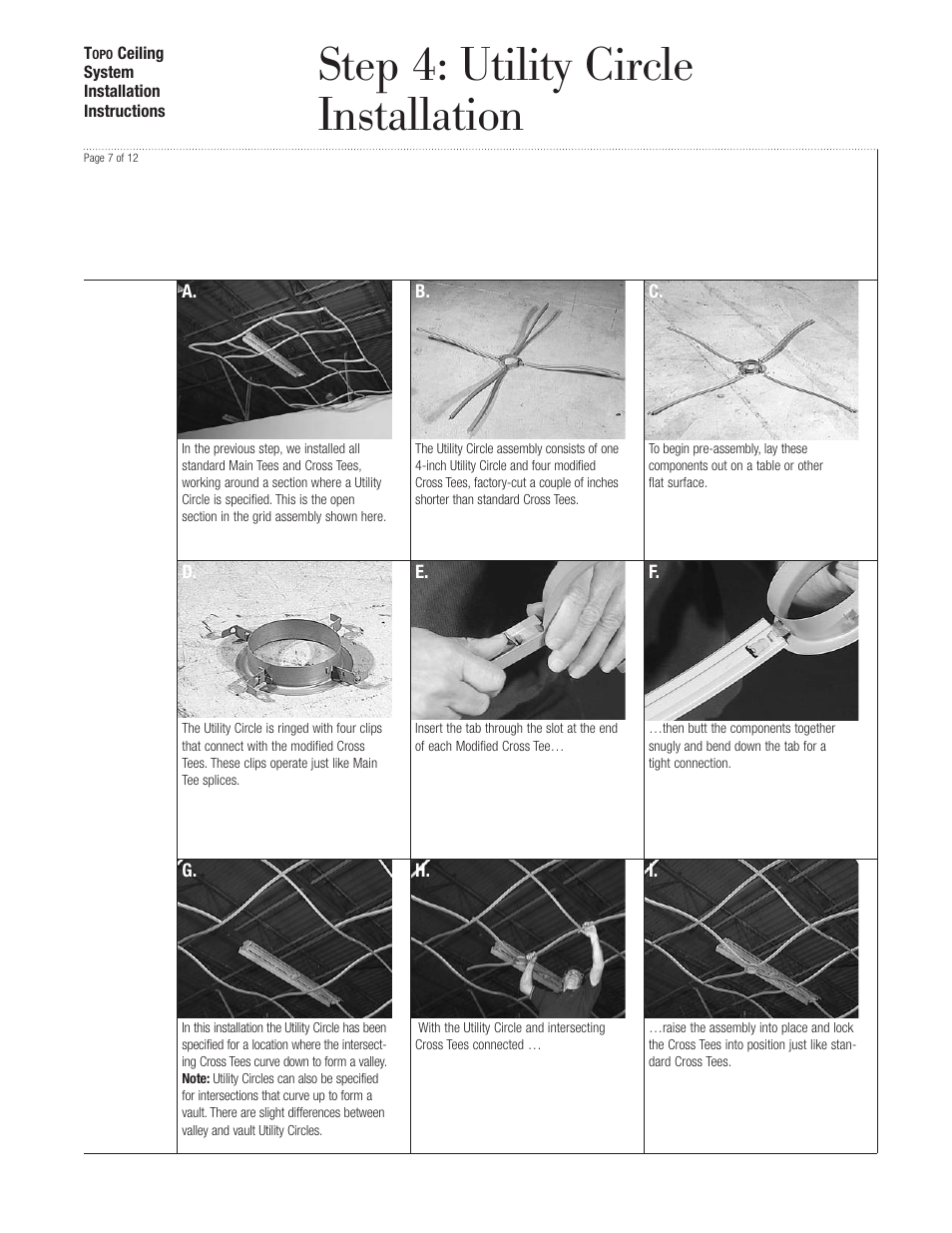 Step 4: utility circle installation | USG Topo Ceiling System User Manual | Page 7 / 11