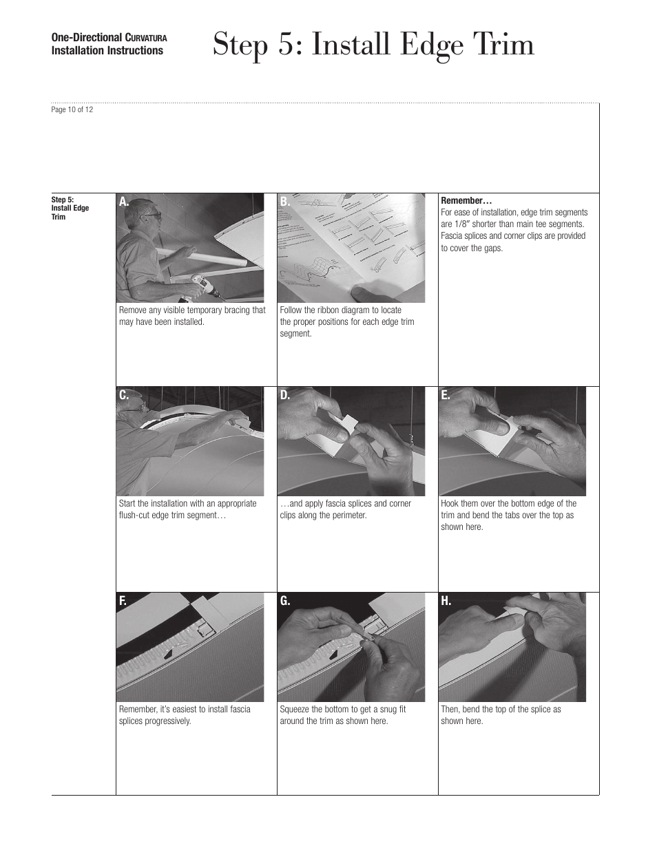 Step 5: install edge trim | USG One-Directional Curvatura 3-D System User Manual | Page 10 / 12