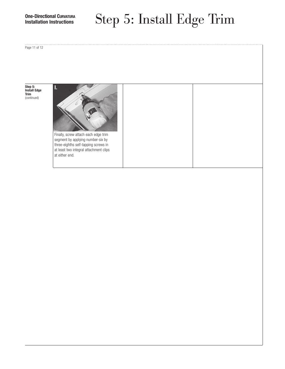 Step 5: install edge trim | USG One-Directional Curvatura 3-D System User Manual | Page 11 / 12