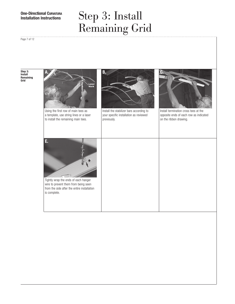 Step 3: install remaining grid | USG One-Directional Curvatura 3-D System User Manual | Page 7 / 12