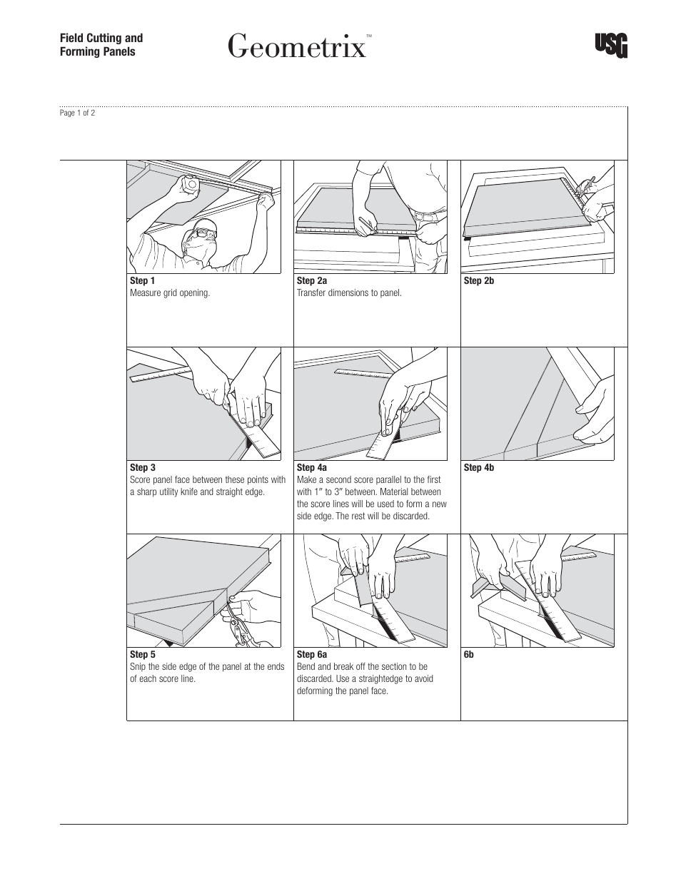 USG Geometrix User Manual | 2 pages