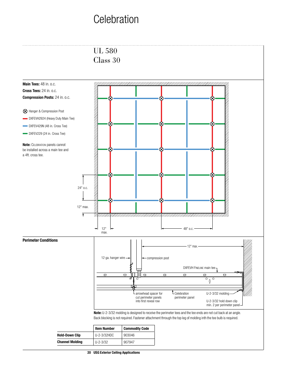 Celebration, Class, Ul 580 | USG Exterior Ceiling Applications Systems Guide User Manual | Page 21 / 49