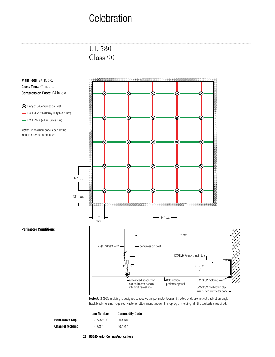 Celebration, Class, Ul 580 | USG Exterior Ceiling Applications Systems Guide User Manual | Page 23 / 49