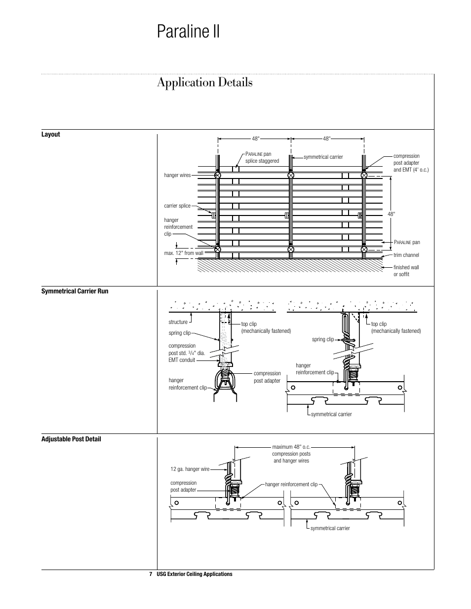 Araline, Linear metal ceiling system, Paraline ii | Application details | USG Exterior Ceiling Applications Systems Guide User Manual | Page 8 / 49