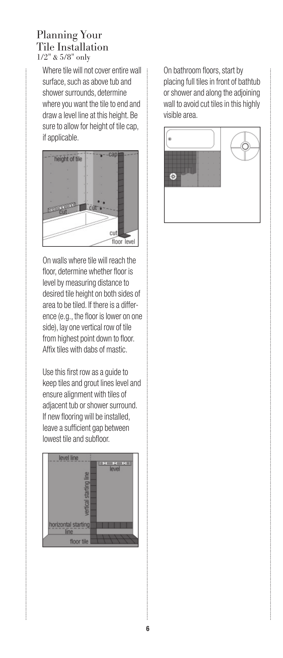 Planning your tile installation | USG Durock Cement Board User Manual | Page 6 / 8