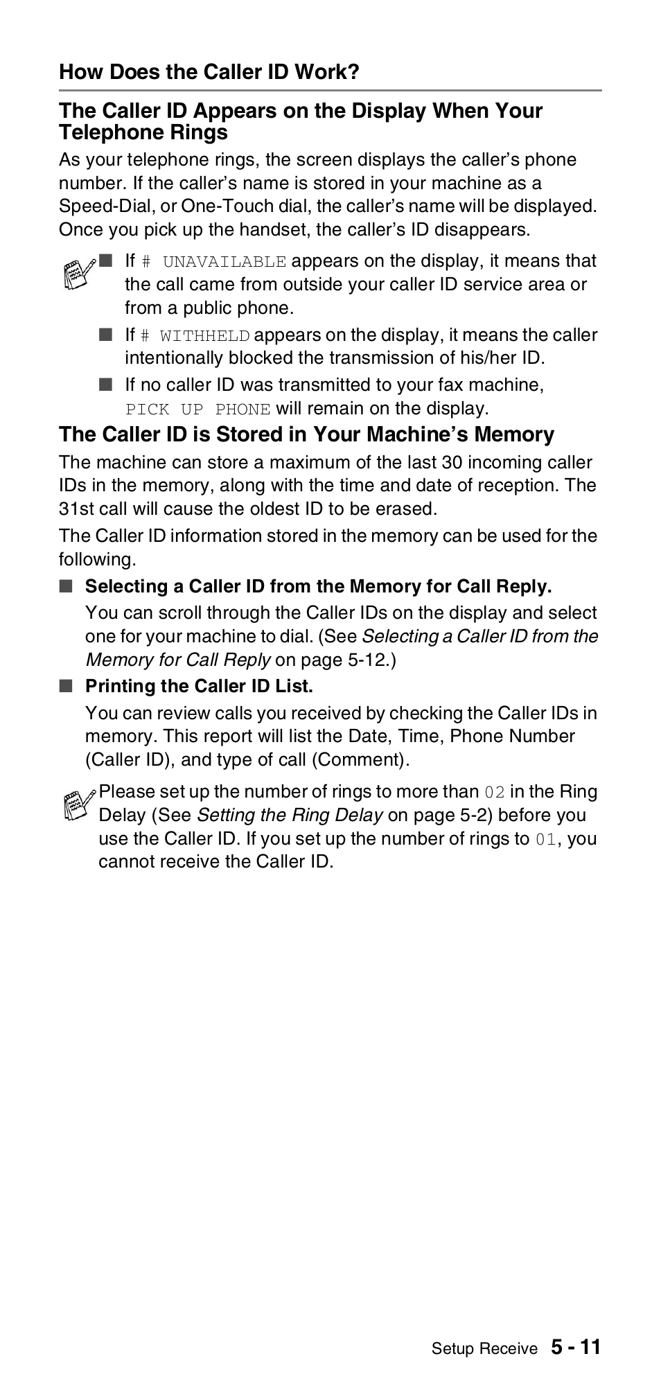 How does the caller id work, How does the caller id work? -11 | Brother FAX-837MC User Manual | Page 49 / 130