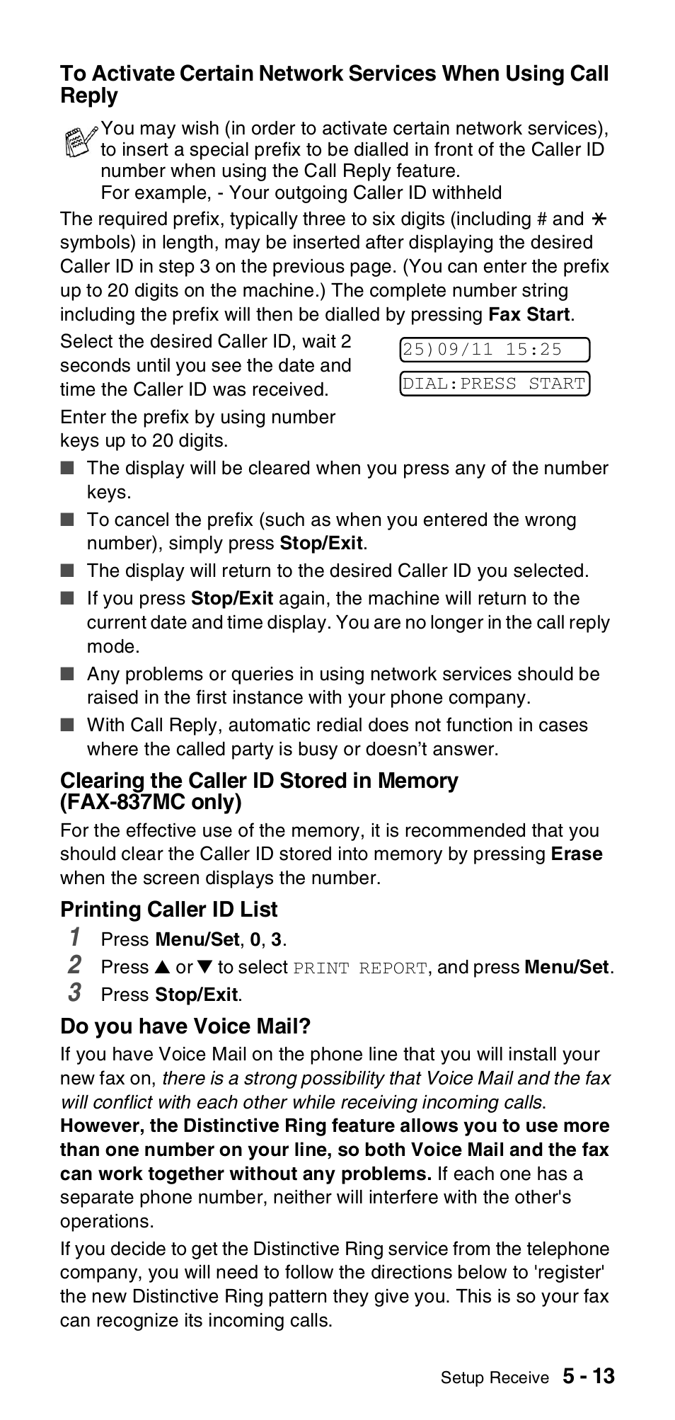 Brother FAX-837MC User Manual | Page 51 / 130