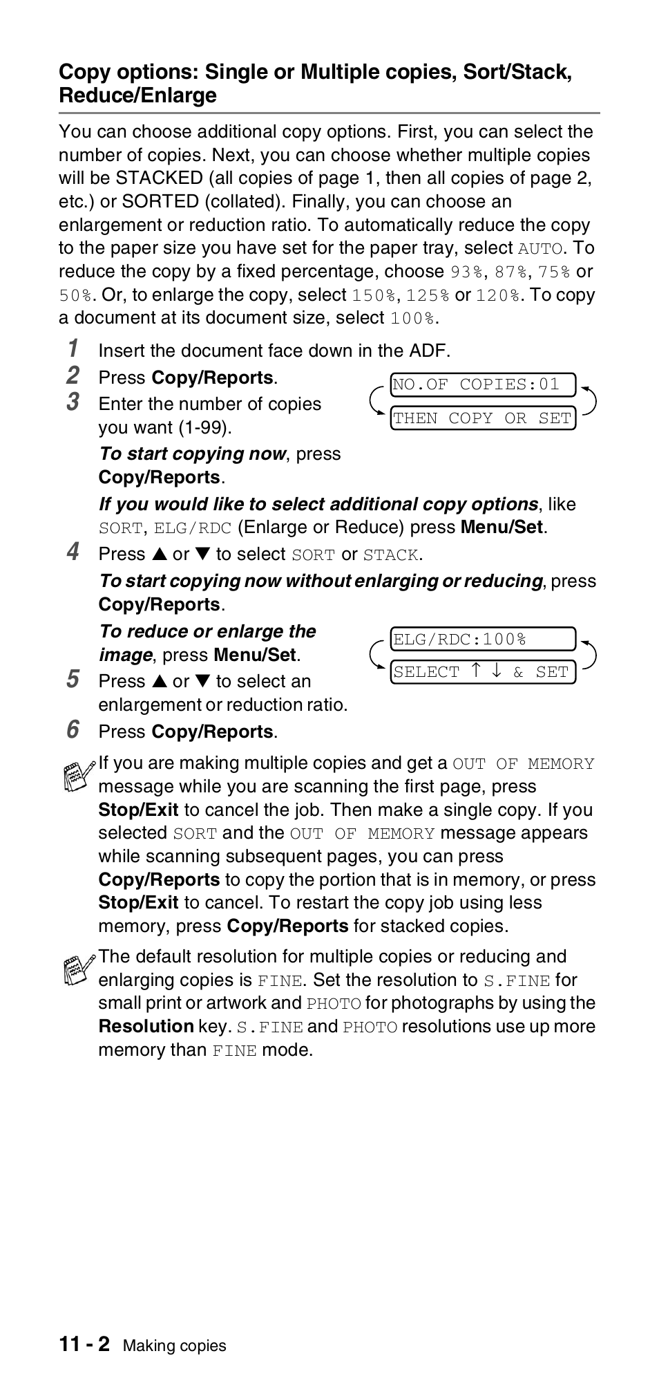 Reduce/enlarge -2 | Brother FAX-837MC User Manual | Page 98 / 130