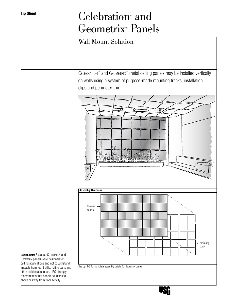 USG Geometrix Panels Wall Mount Solution User Manual | 8 pages