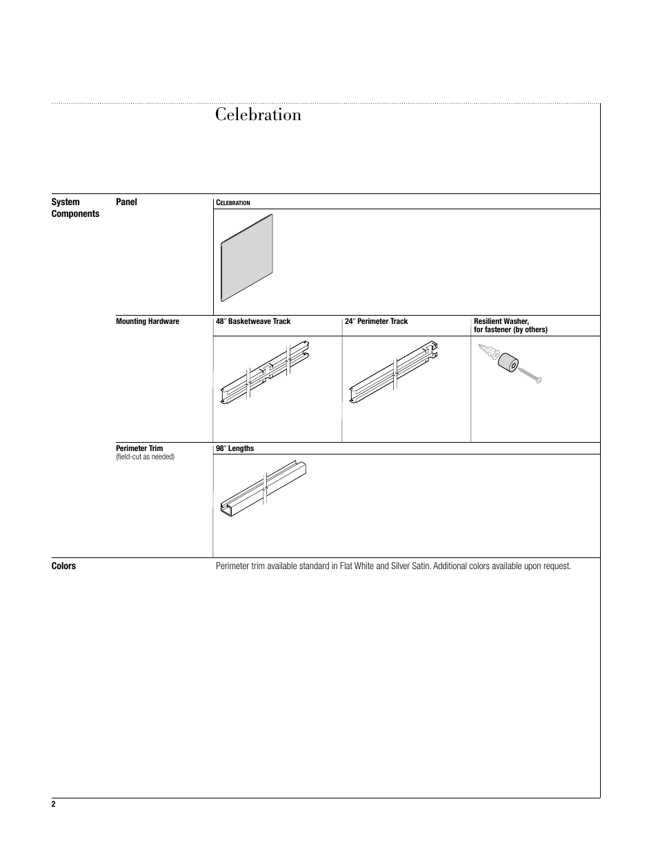 Celebration | USG Geometrix Panels Wall Mount Solution User Manual | Page 2 / 8