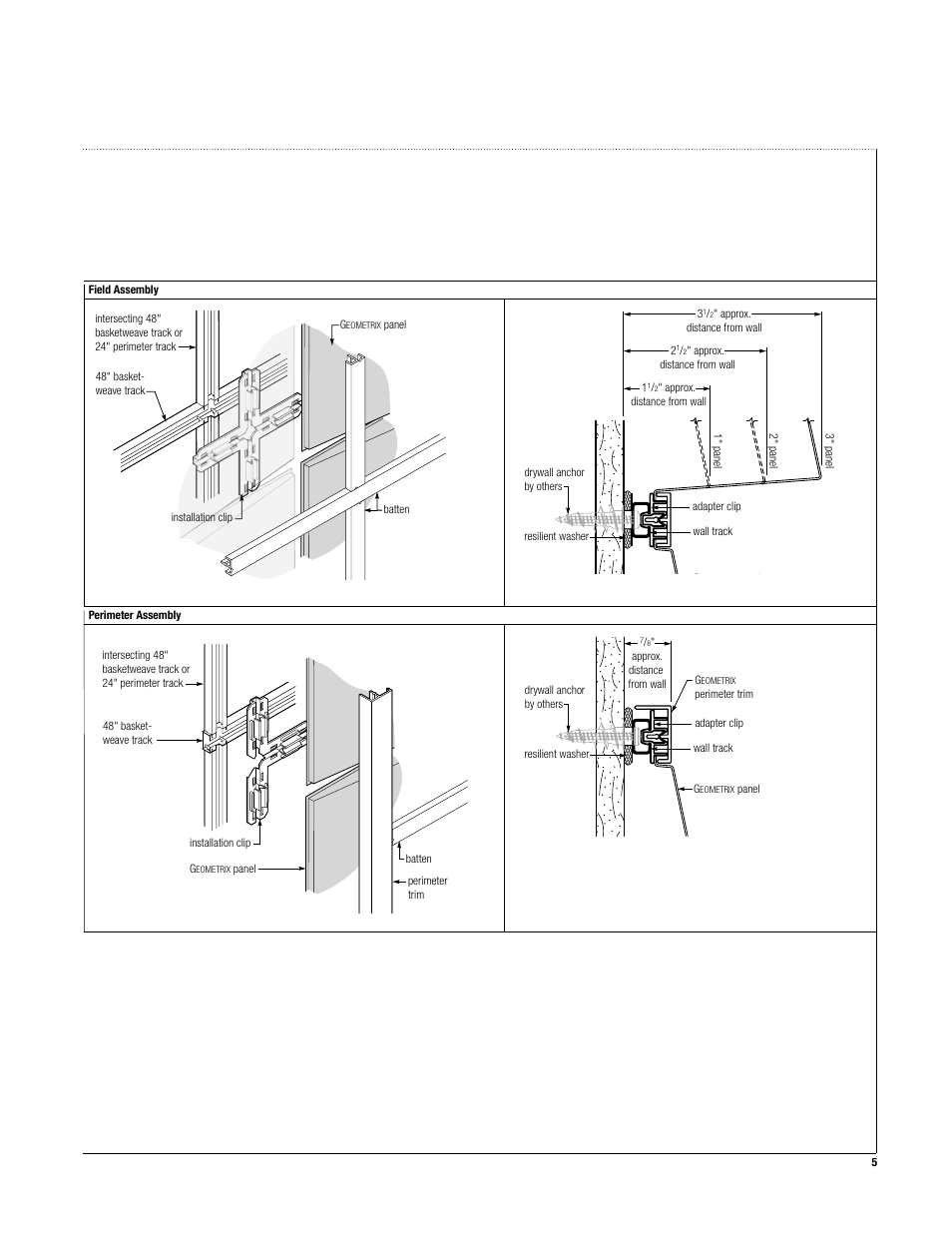 USG Geometrix Panels Wall Mount Solution User Manual | Page 5 / 8